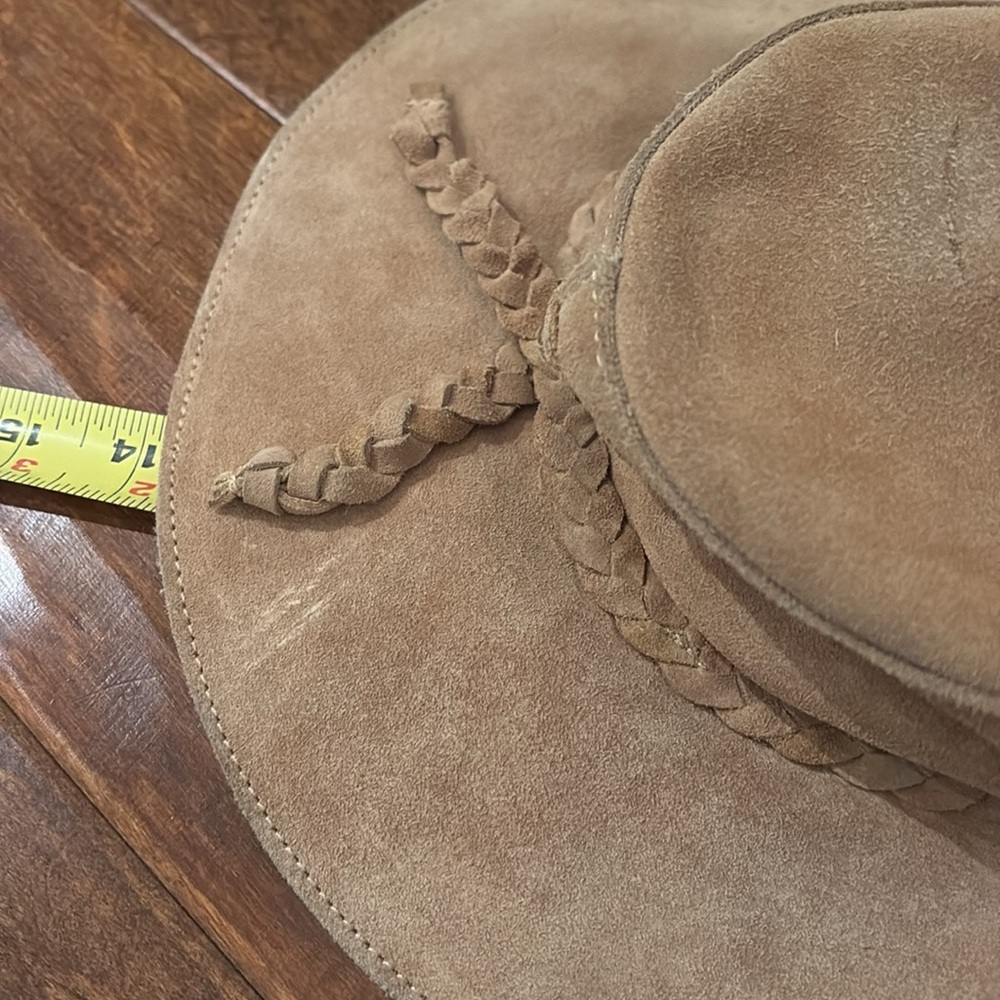 Vintage Banana Republic Suede KLONDIKE 49er Hat Floppy prospectors Western Tan - Picture 5 of 10